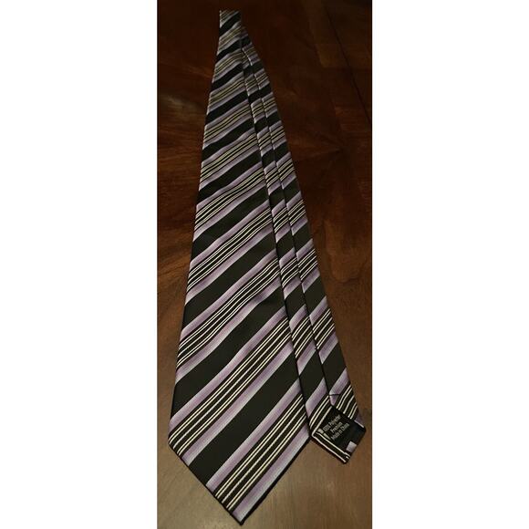 Gianfranco Black Purple 100% Polyester Men’s Neck Tie Made In China - Picture 3 of 9